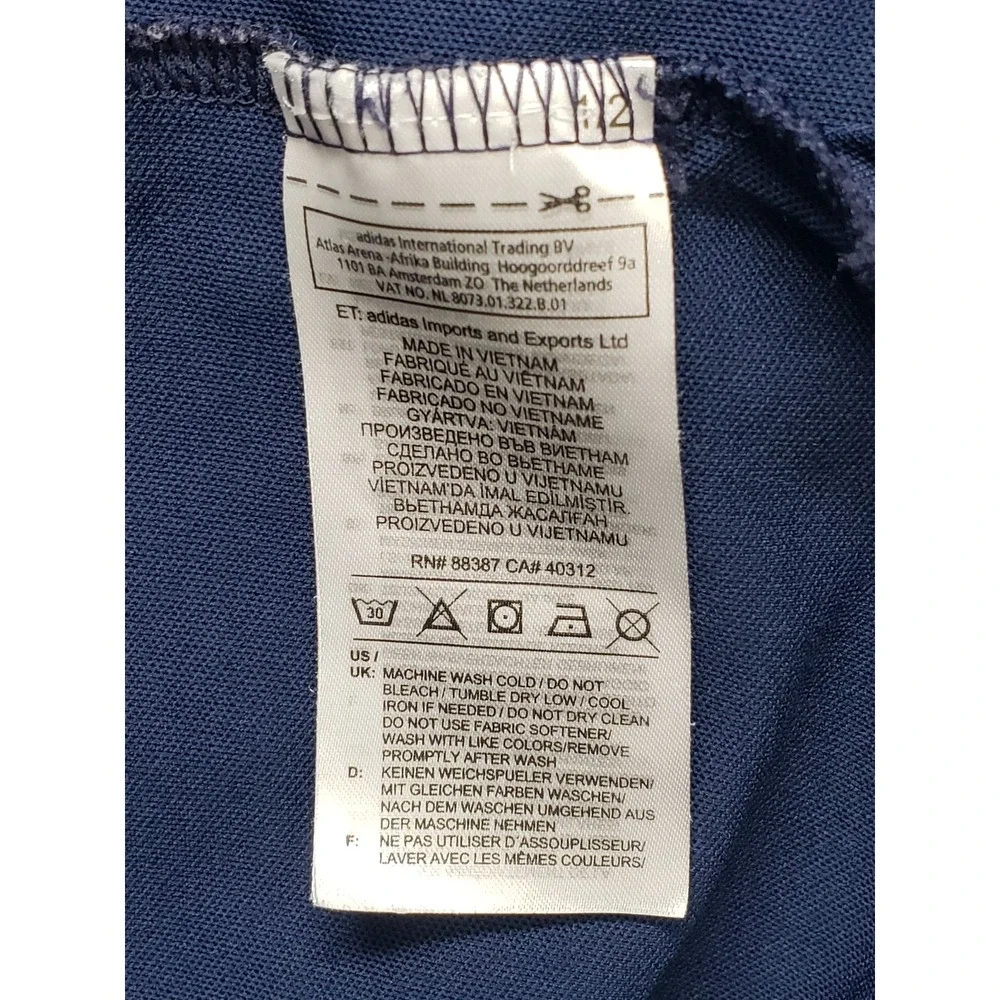 Adidas Men Polo Shirts M Navy Blue Button Short Sleeve Collared Logo Activewear